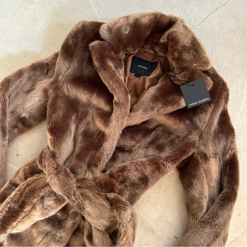 Women's Brown Faux Fur Coat